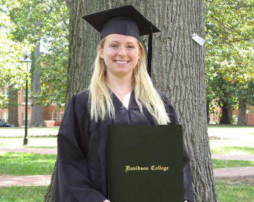 Audrey with Davidson College diploma